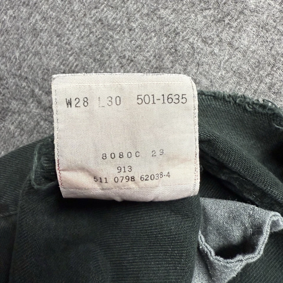 Pantalones Cortos de Jean Levi 501 De Colección Para Mujer 26* (28) Verde Denim Botón Corte Mosca EE. UU. Foto 3 de 4