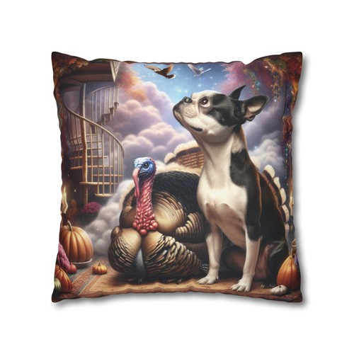 Boston Terrier Pillow Cover Double Sided Halloween Thanksgiving 4 Sizes - Picture 13 of 18