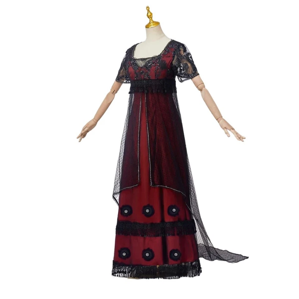 Titanic Rose Cosplay Costume Lace Dress Romantic Evening Gown Regency Long Dress - Image 2 of 4