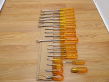 Lot Of 19 Xcelite Screwdrivers- Amber Handles-usa- X101 X102 X103 Sx101-more