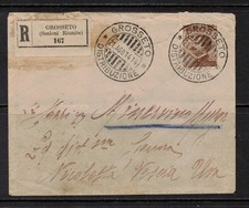 Regno d'Italia  1908 - Busta viaggiata affrancata con 40 cent. (raccomandata)