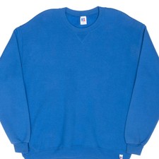 VINTAGE RUSSELL ATHLETIC BLANK BLUE SWEATSHIRT 1990S 2XL MADE IN USA