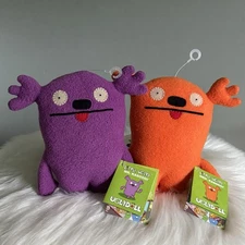Uglydoll Little Uglys Mr. & Mrs. Kasoogi Purple and Orange 7” Plush Lot 2008