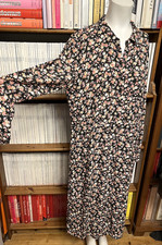 Sezane Ladies 40 UK 12 Shirt Dress Maxi Belted Floral Print Ditsy Collared Long