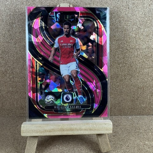 2024-25 Panini Select EPL William Saliba #131 Pink Cracked Ice Prizm