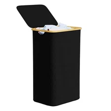 Spaceaid Laundry Hamper with Lid, 110l Large Tall Clothes Basket Bin with Bam...