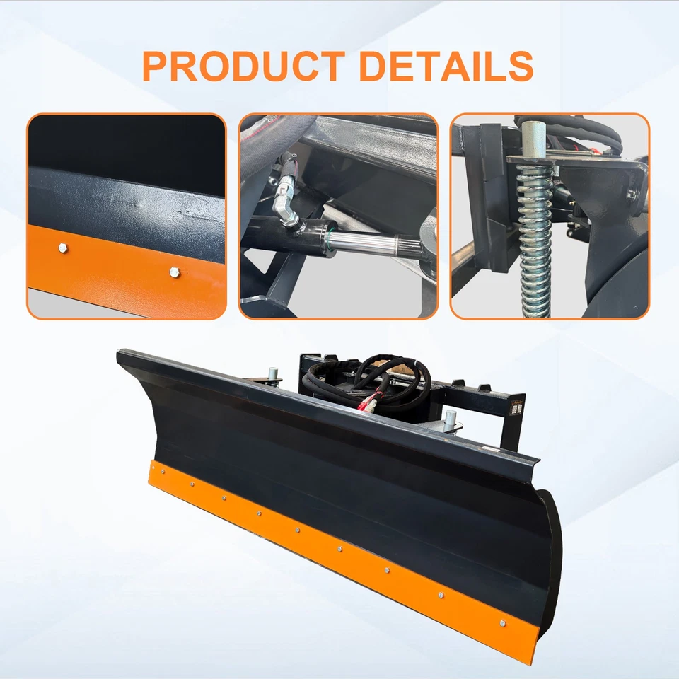 Hoja de excavadora 84" quitanieves minicargadora accesorio hidráulico velocímetro rápido EE. UU. STOCK Foto 4 de 4