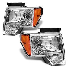 Headlight Assembly Compatible with 2009-2014 Ford F150 OE Style Pickup Chrome