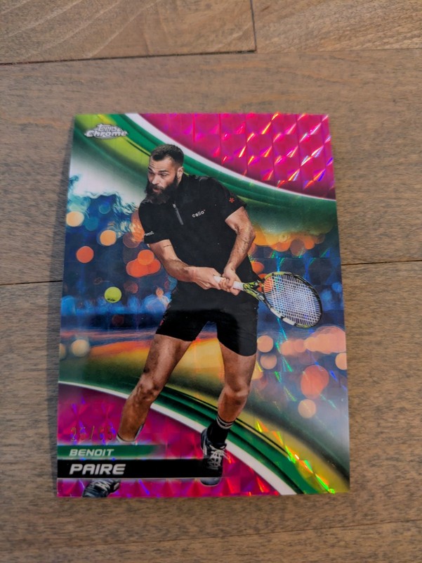 2025 Topps Chrome Tennis Pink Geometric Refractor #220 Benoit Paire #'d/65