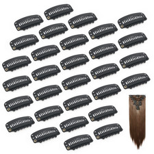 Wig Clips to Secure Wig, Clips for Hair Extensions, 6 Teeth, 30 Pieces Black