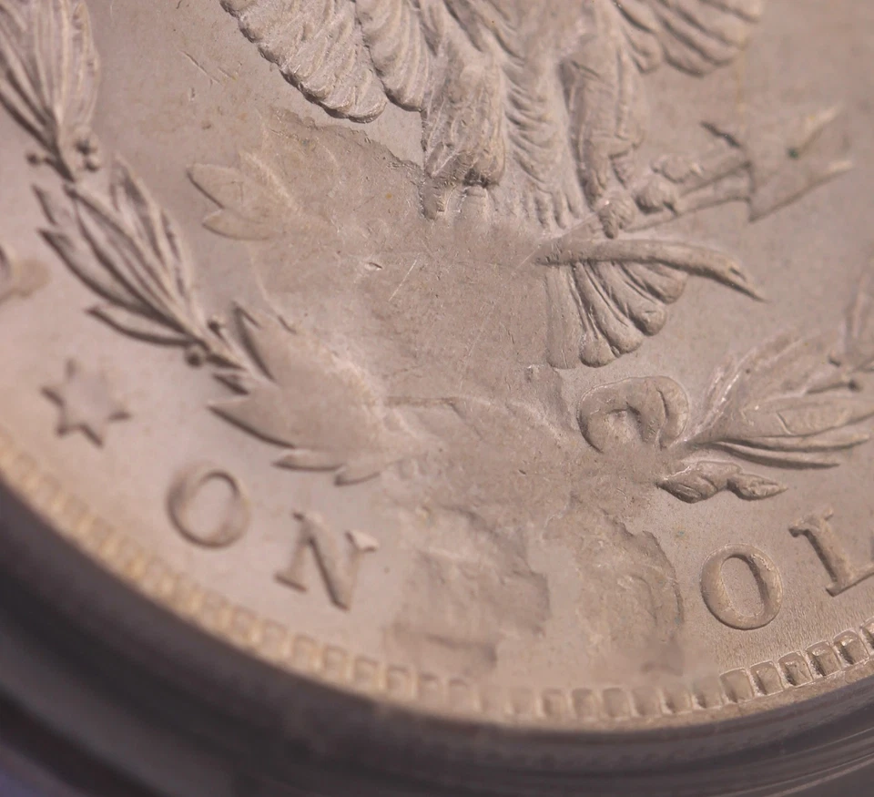 1921-P  Morgan Silver Dollar $1 NGC MS 64 "Struck Through Reverse" (Chunk Gone!) - Image 4 of 4