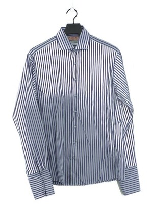 Thomas Rosa Herren Hemd M Mehrfarbig Gestreift 100% Baumwolle Basic
