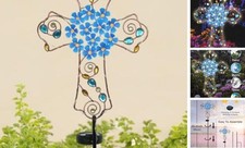 Cruz Solar Jardín Estaca Luz Decoraciones Cementerio Decoraciones para Tumba