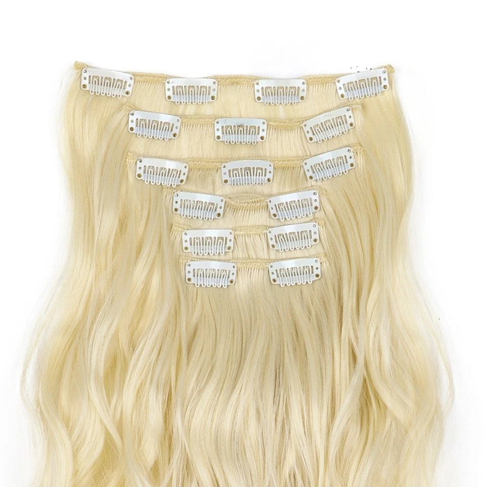 6 Stück Clip In Locken Haar Extensions Set 50 cm Länge für natürliches Volum - Bild 4 von 4