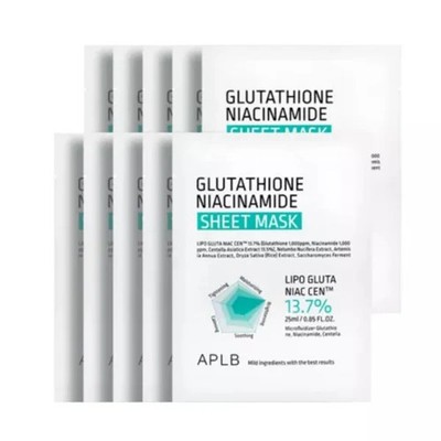 APLB Glutathion Niacinamide Sheet Mask - 1er Pack (10pcs) K-BEAUTY
