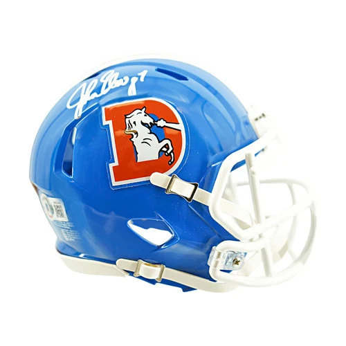 John Elway Denver Broncos Autographed Riddell Mini Helmet Beckett Holo Only