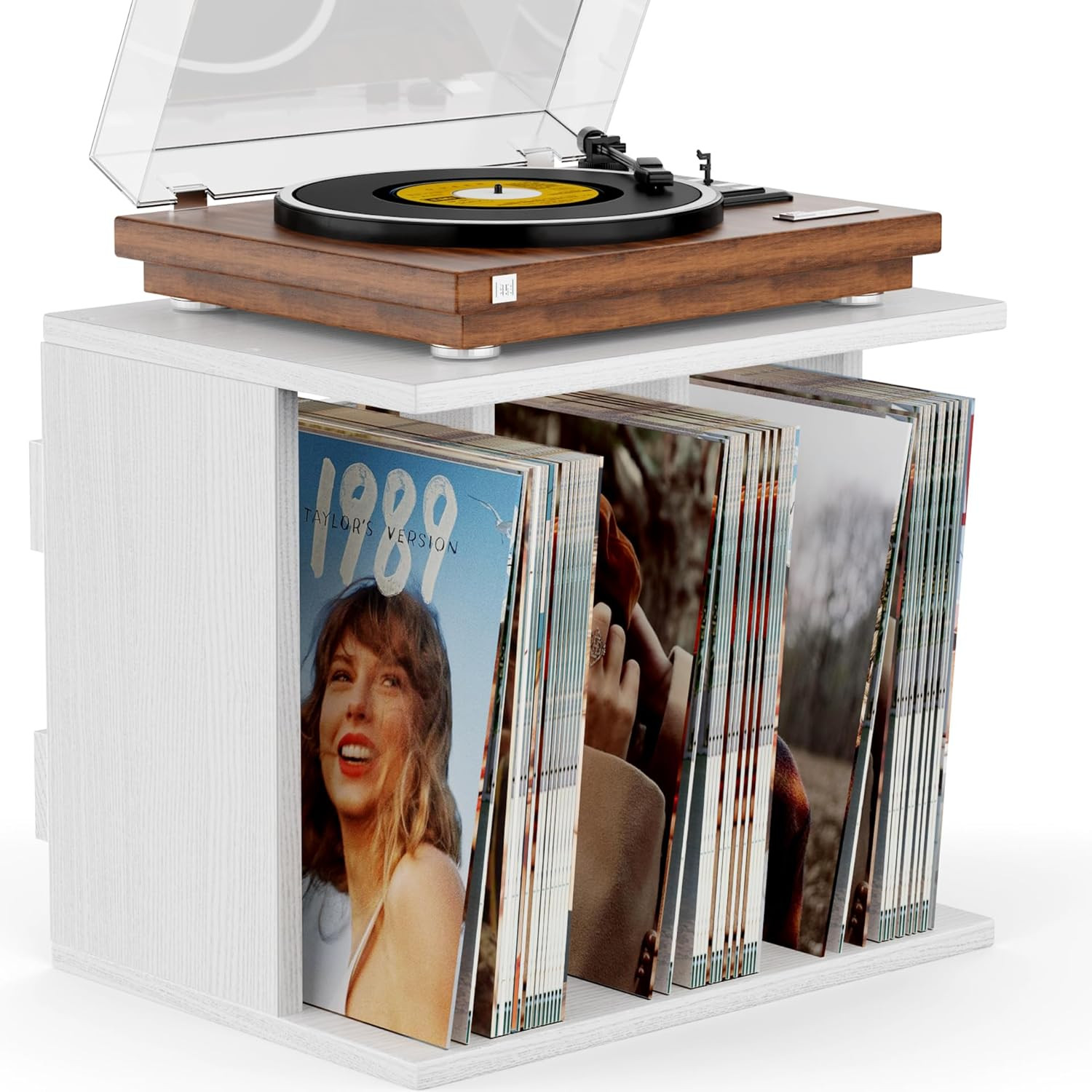 Supporto Portaoggetti Giradischi Vinile: Mobile LP Vintage in Legno