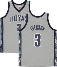 Allen Iverson Georgetown Hoyas Signed Grey Replica Jersey