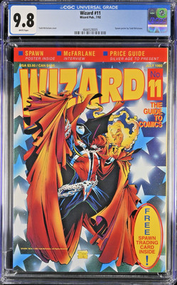 Wizard Pub Magazine #11 Todd McFarlane cover 1992 CGC 9.8 Spawn W/Poster By Todd