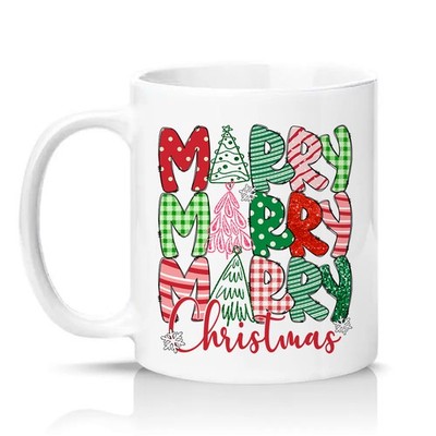 Merry Merry Merry Unisex 11 Unzen Keramiktasse Weihnachten Secret Santa