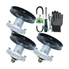 3 Pack Pre-Greased GY21099 Spindle Assembly with GX21381 Pulley GX21395 Belt ...