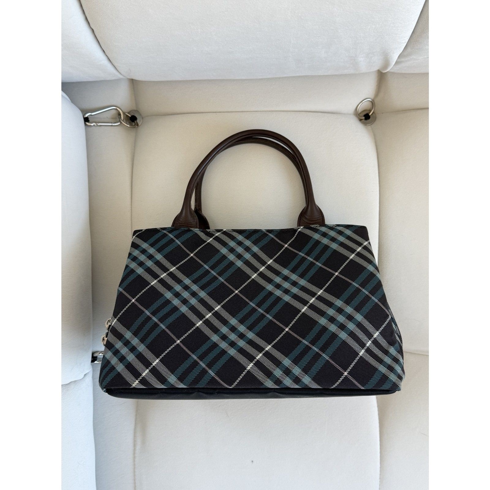 Burberry Blue Label Canvas and Leather Top-Handle Bag | eBay