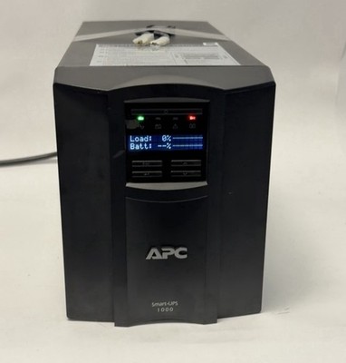 APC SMT1000 Smart-UPS 1000 670W 8-Outlets w/ APC AP9620 Card, No Batteries WORKS