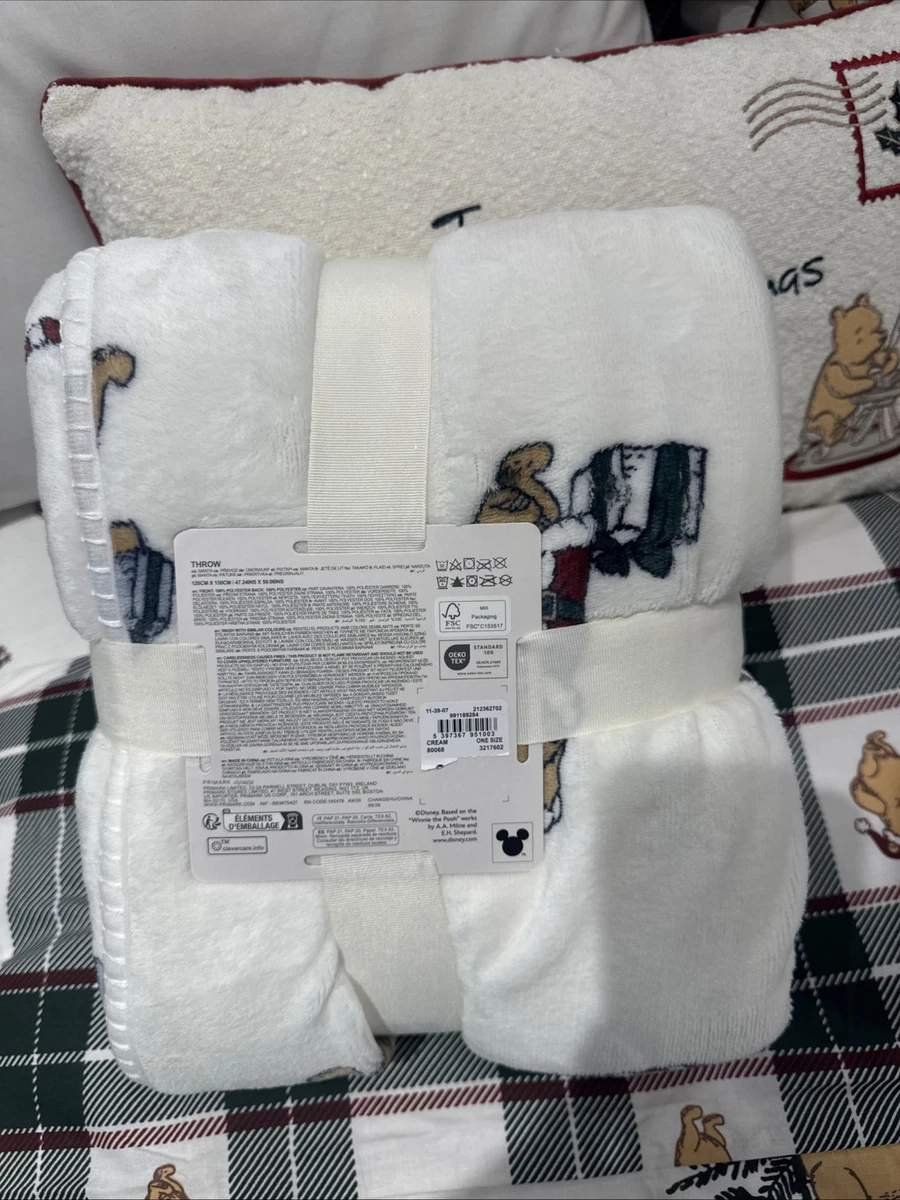 Primark Winnie The Pooh Fleece Cosy Warm Christmas Winter Blanket Throw BNWT