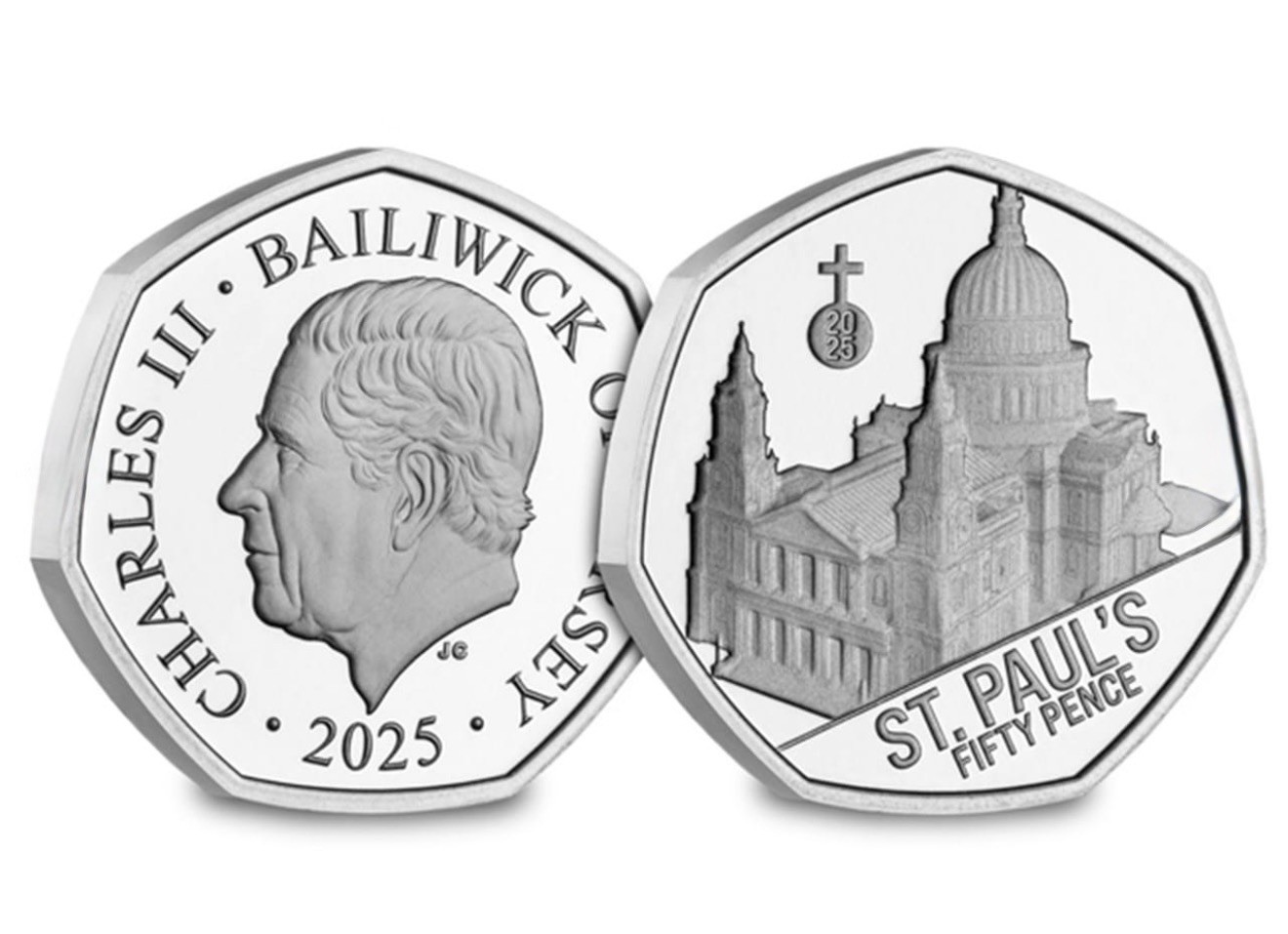 2025 St Pauls Cathedral BUNC 50p Coin in Westminster Green Card JERSEY