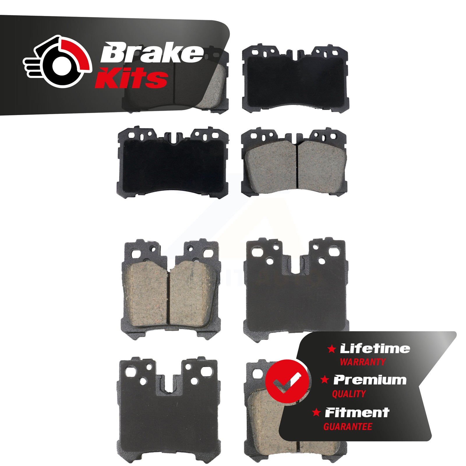 Front Rear Ceramic Brake Pad Kit For 2007-2017 Lexus LS460 2018-2023 LS500