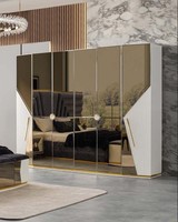 WeißEr Kleiderschrank Designer Glasschrank 6-TüRiger Ablageschrank