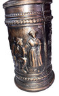 copper alloy beer stein with lid & molded tavern scene as candle holder lantern — photo 10