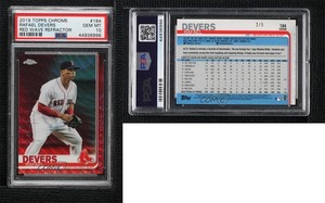 2019 Topps Chrome Red Wave Refractor /5 Rafael Devers #184 PSA 10 GEM MT