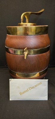 Vintage Barware 1984 Old South Cooperage Wood Barrel Decanter Keg w Brass Pump