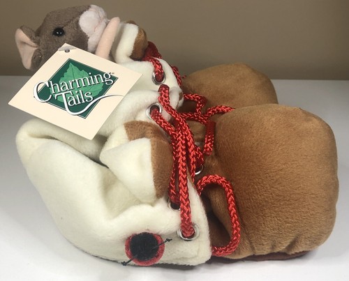 CHARMING TAILS Soft Sculpture PLUSH Griff Mouse WHO'S GOING TO FILL YOUR SHOES - Picture 4 of 8