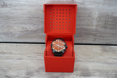 DIESEL WATCH DZ4667 black sunray dial, chronograph movement and black leather