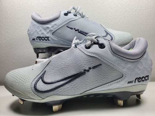 Nike Hyperdiamond 4 Elite React Metal Softball Cleats Gray Size 9.5 CZ5917 004