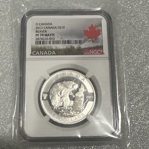2013 Canada 10 Dollars Silver O Canada Beaver PF70 Matte NGC