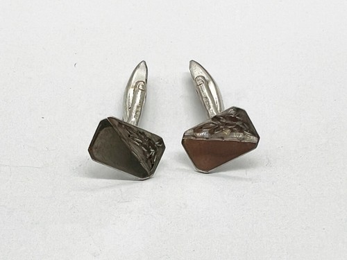 ANTIQUE / VINTAGE SOLID STERLING SILVER ART DECO GENTS MENS CUFFLINKS CUFF LINKS - 第 1/7 張圖片