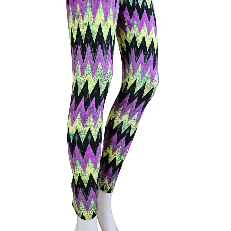 LulaRoe Mediano Chevron Zig Zag Halloween Neón Yoga Pijama Leggings Atléticos Foto 4 de 4