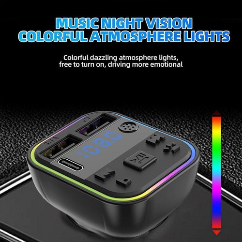 Mains Libres Bluetooth Transmetteur FM Voiture Kit Radio MP3 Chargeur Adaptateur : Hot~ US - Photo 6/9
