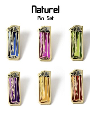 Naturel x Pintrill -  Lighter  Gold Pin Set (Limited Collab Collectors Item)