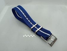 New Geckota Watchgecko 20mm Single Pass Blue White Nylon Watch Strap 26cm XE101