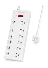HITRENDS Surge Protector Power Strip 6 Outlets with 6 USB Charging Ports, USB...