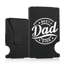 To My Dad Gifts,Minimalist Personalized Engraved Metal Wallet,Slim Wallet Top
