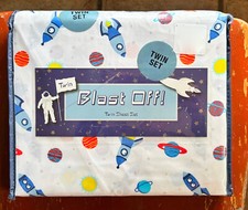 3-pc Blast Off SPACE SHIP ASTRONAUT SPACE PLANETS TWIN Size Sheet Set