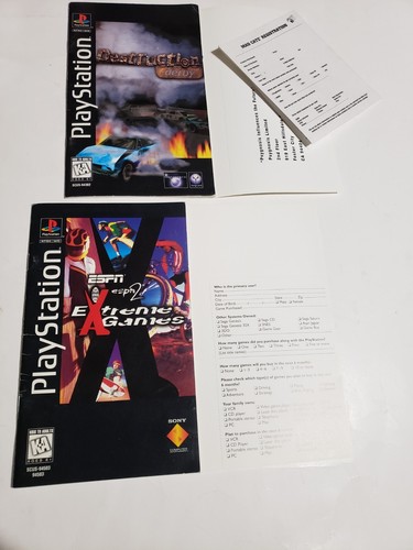 MANUAL ONLY!! Playstation PS1 Original Long Box Destruction Derby Off World ESPN - Picture 8 of 9