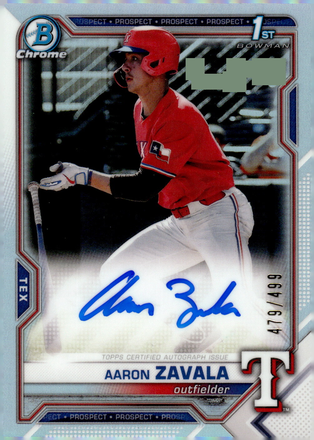 2021 Bowman Chrome Draft Autographs Refractors Aaron Zavala Auto /499 Bowman 1st