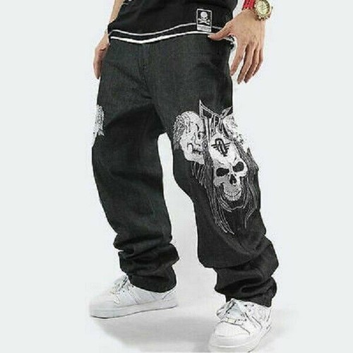 New Mens Hip Hop Jeans Denim Embroidery 