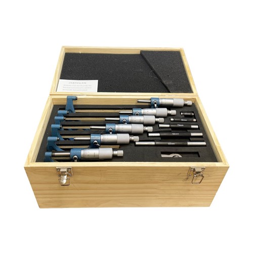 6PC MICROMETER SET METRIC 0-150MM WITH SETTING ANVILS IN SORAGE BOX RDGTOOLS - 第 1/2 張圖片